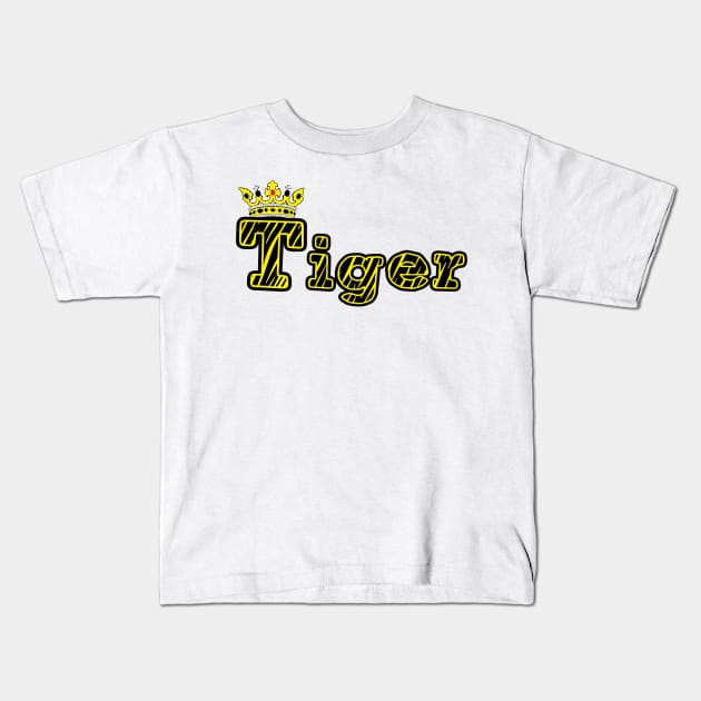 KING TIGER Kids T-Shirt by NAYAZstore